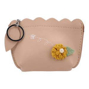 MONEDERO TIPO LLAVERO CON FLOR  PARA MUJER